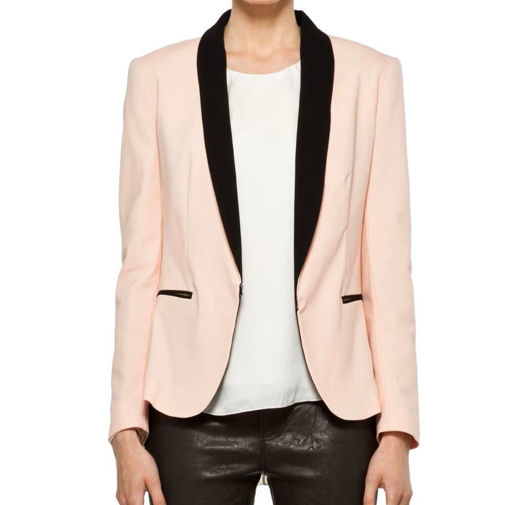 Rag & Bone Sliver Tuxedo Jacket in Blush Corporate Edgy Feminine Chic - Size 4